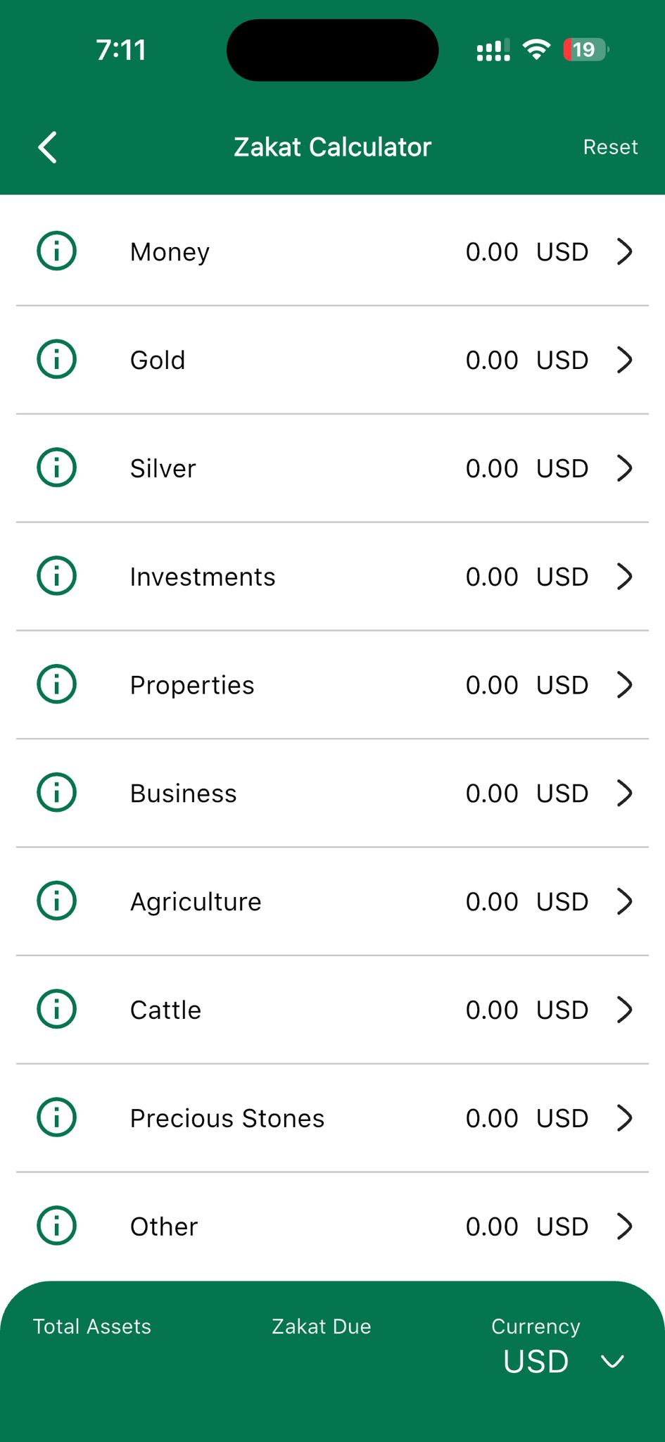 Zakat calculator and 99 Names of Allah